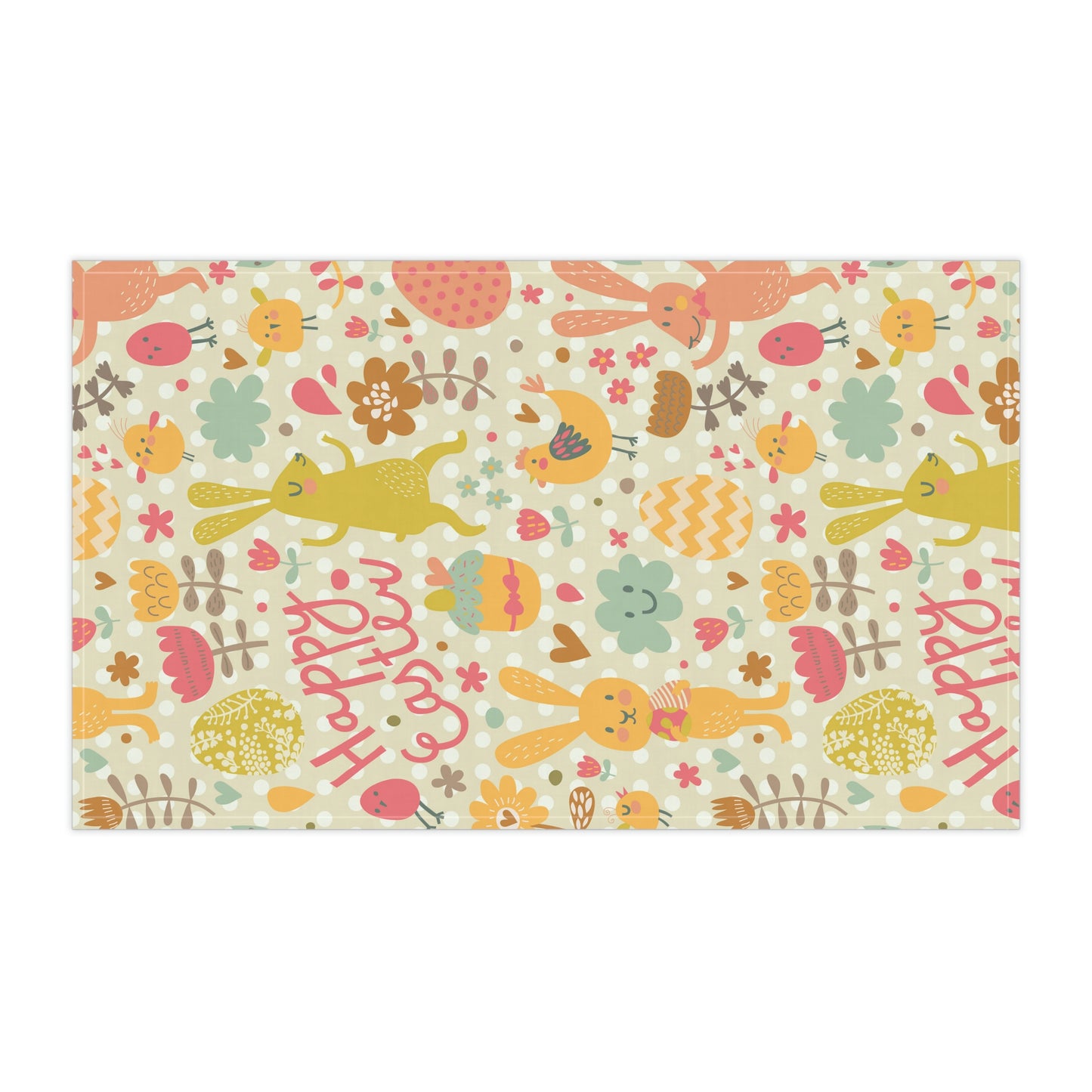 Easter Rabbits and Chickens Kitchen Towel