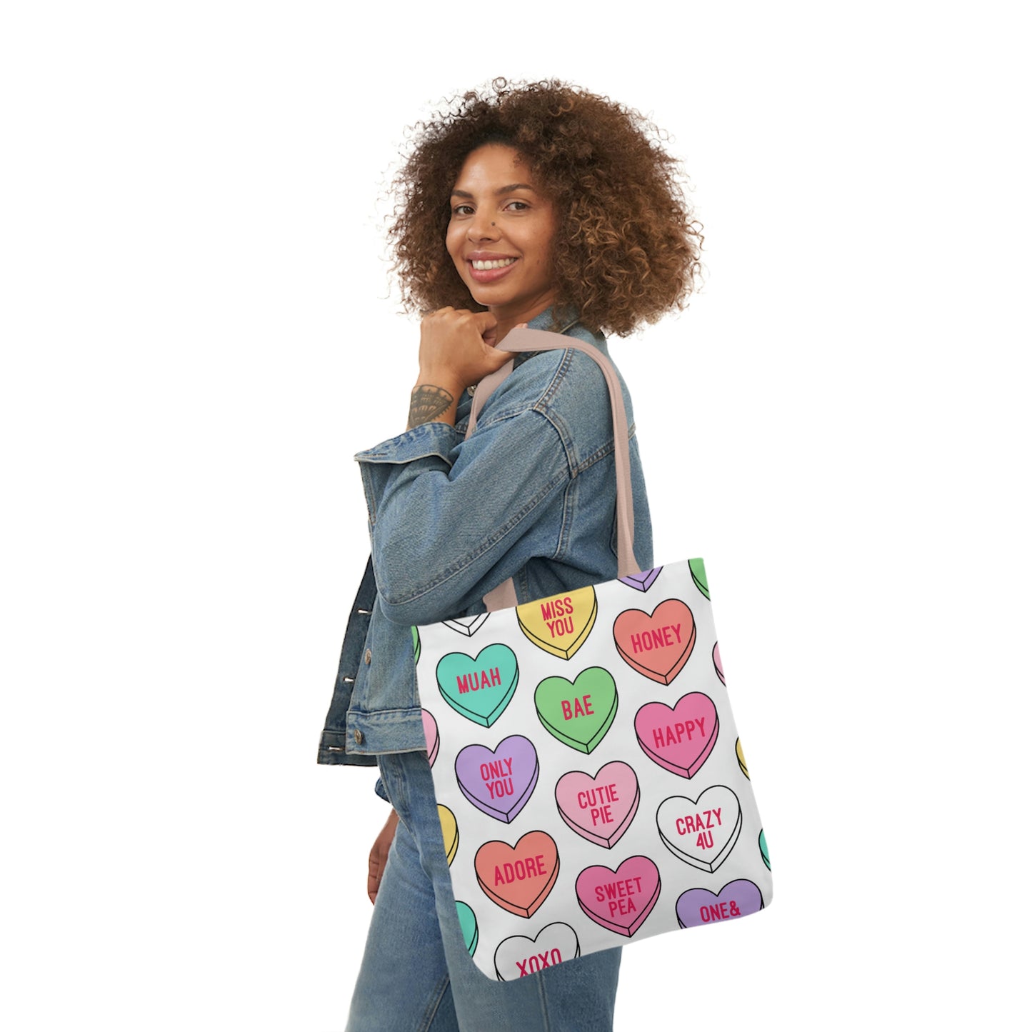Candy Conversation Hearts Canvas Tote Bag
