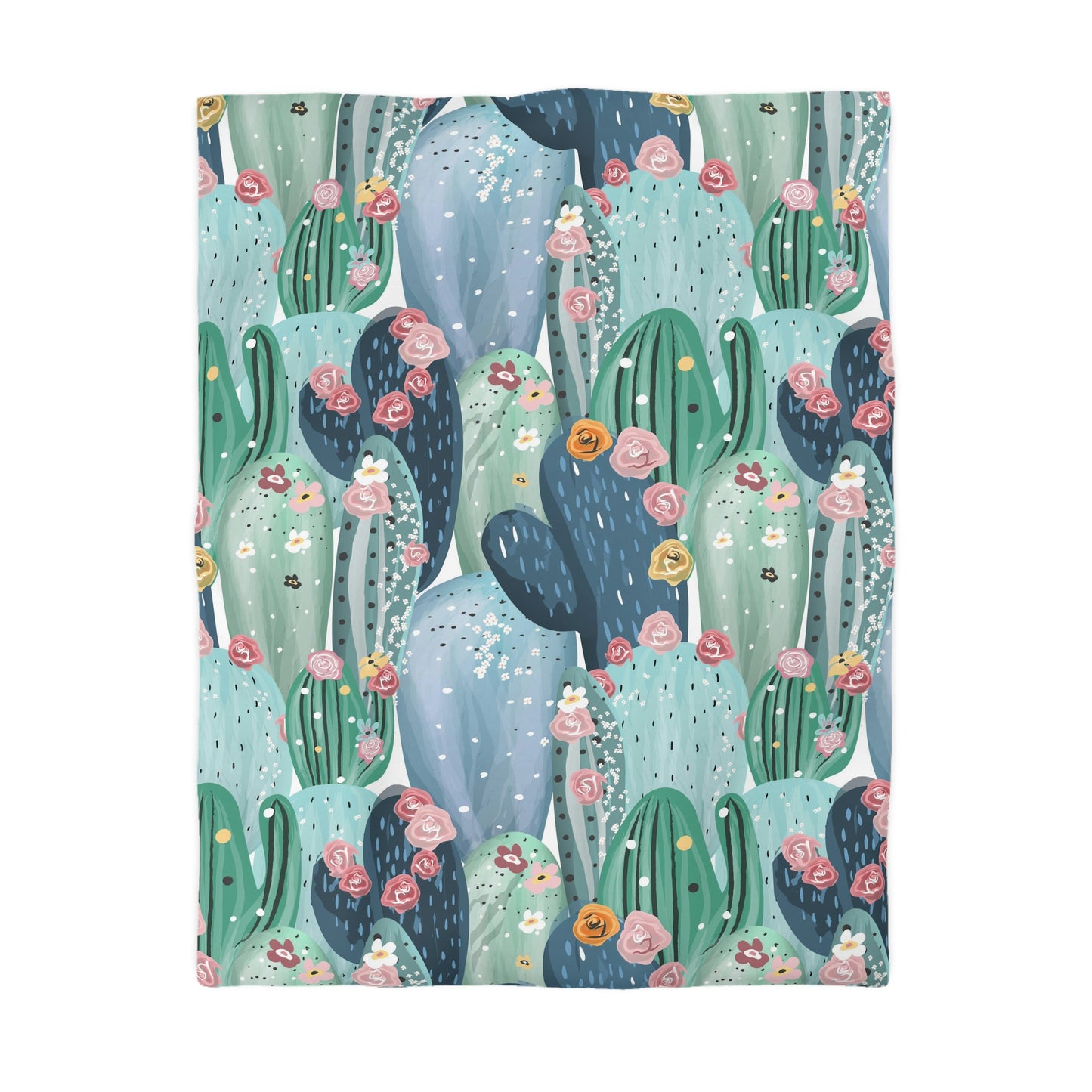 Pastel Cactus Microfiber Duvet Cover