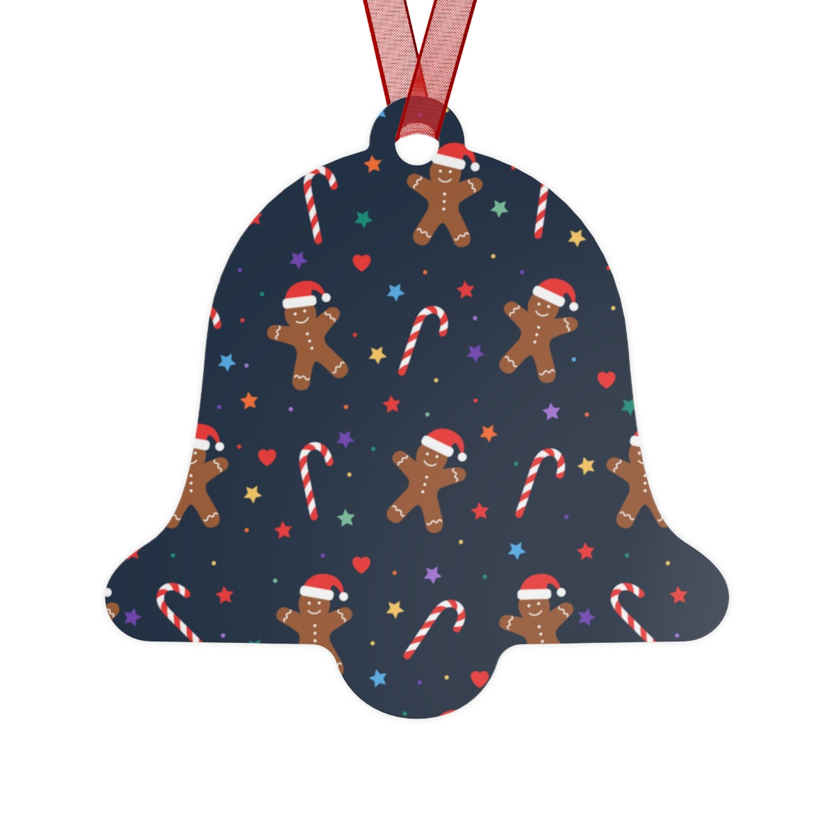 Gingerbread and Candy Canes Metal Ornament
