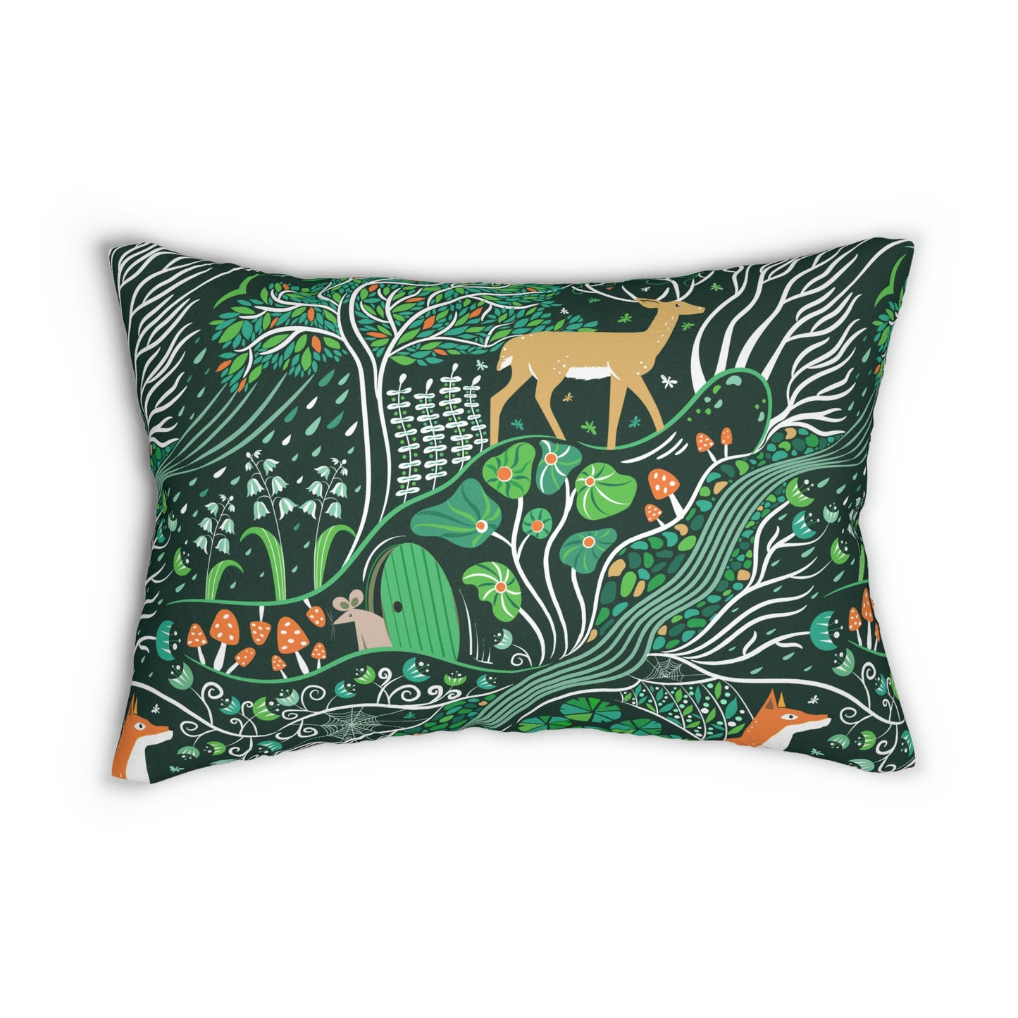 Emerald Forest Spun Polyester Lumbar Pillow