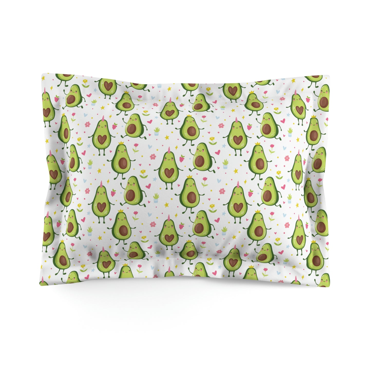 Kawaii Avocados Microfiber Pillow Sham