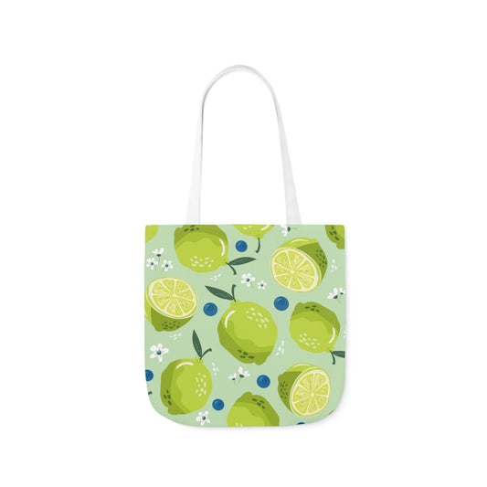 Limes and Blueberries Polyester Canvas Tote Bag