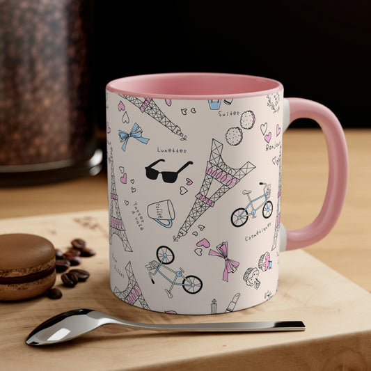 Eiffel Tower Accent Coffee Mug, 11oz