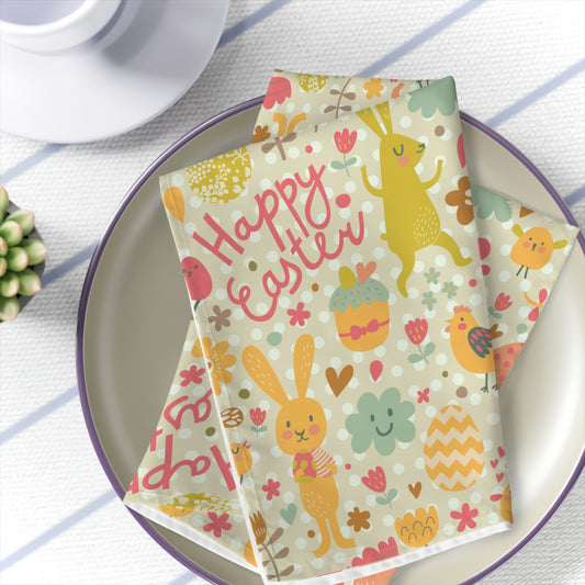 Easter Rabbits and Chickens Napkins Set of 4