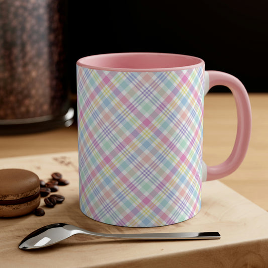 Pastel Plaid Accent Coffee Mug, 11oz