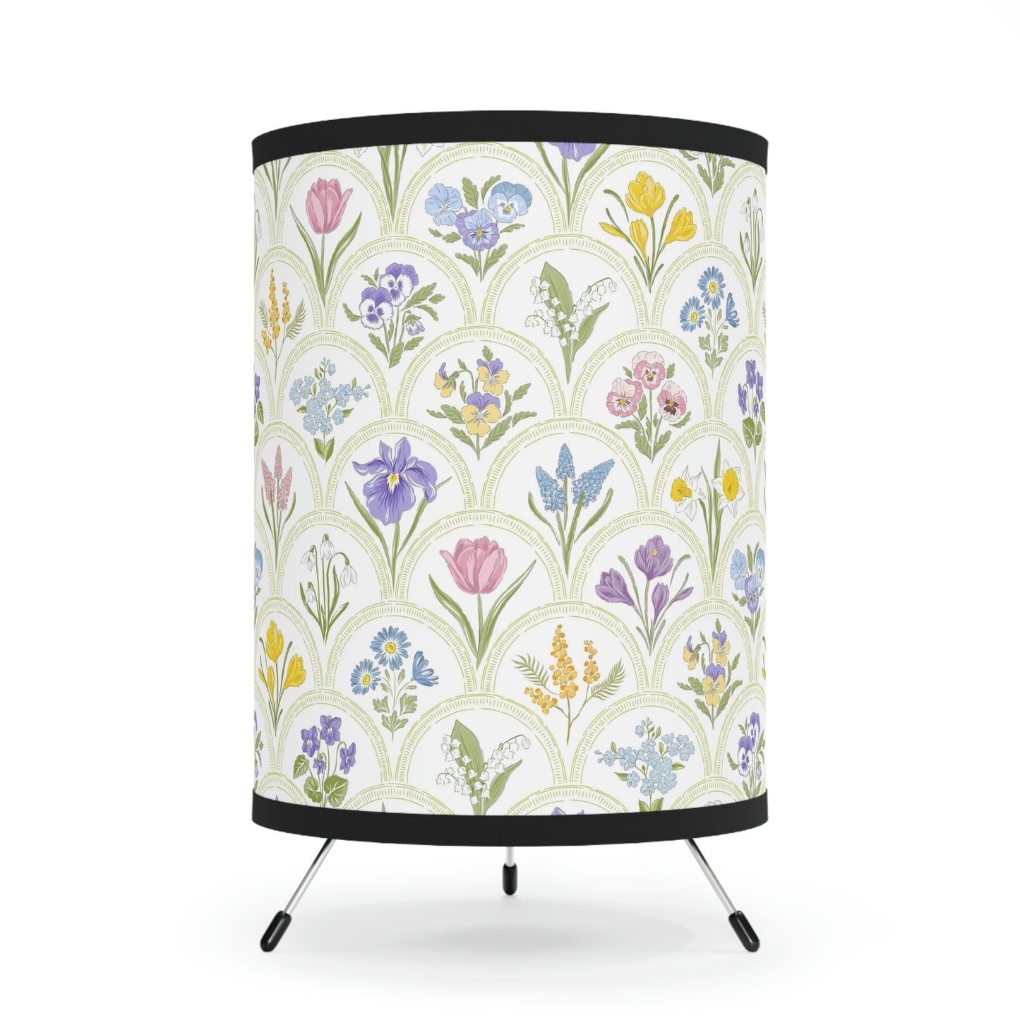 Spring Garden Tripod Lamp with High-Res Printed Shade, US\CA plug