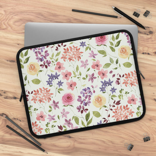 Yellow and Pink Roses Laptop Sleeve
