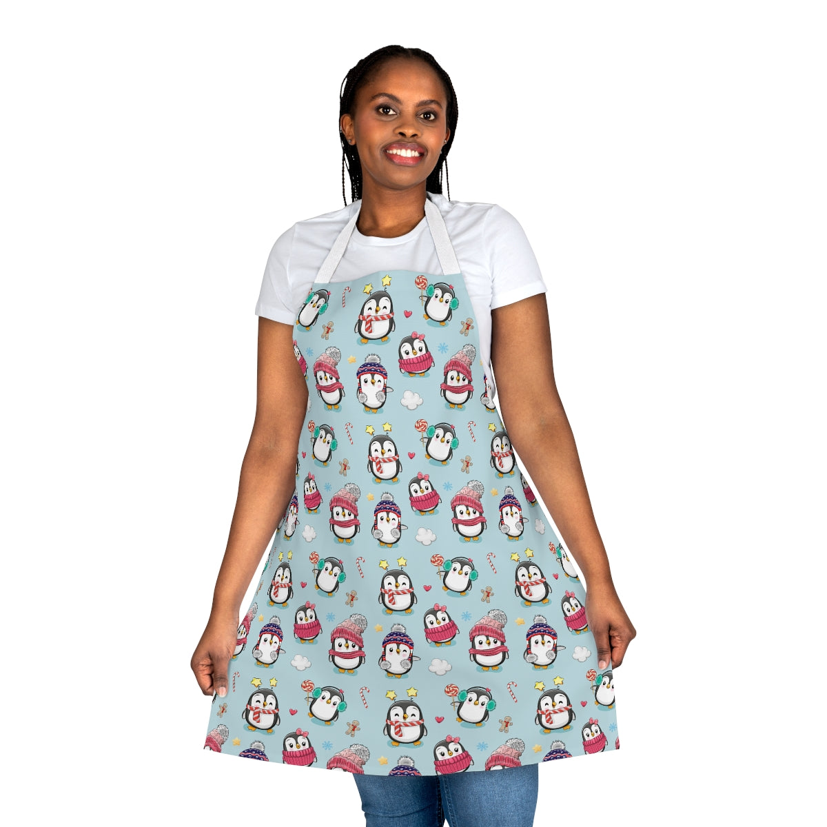 Penguins in Winter Clothes Apron