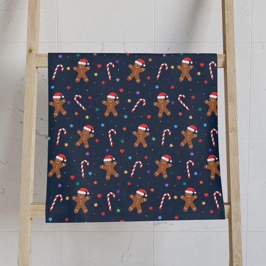 Gingerbread and Candy Canes Hand Towel