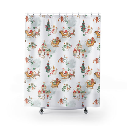 Vintage Christmas Santa Shower Curtain