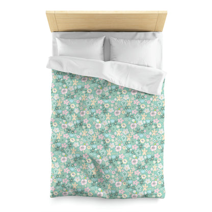 Abstract Flowers Microfiber Duvet Cover