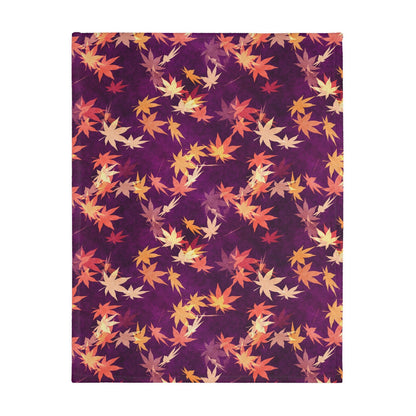 Autumn Leaves Velveteen Minky Blanket (Two-sided print)