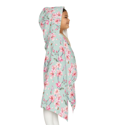 Cherry Blossoms and Honey Bees Youth Hooded Towel