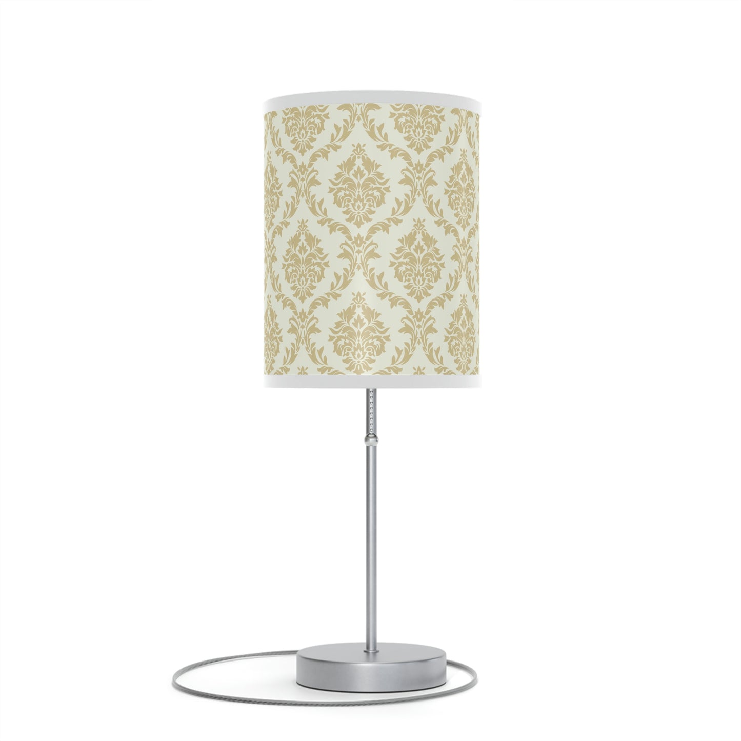 Beige Damask Lamp on a Stand, US|CA plug