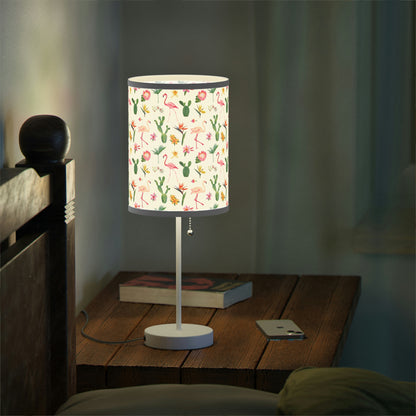Cactus and Flamingos Lamp on a Stand, US|CA plug