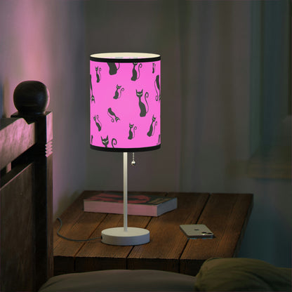 Halloween Black Siamese Cats Table Lamp