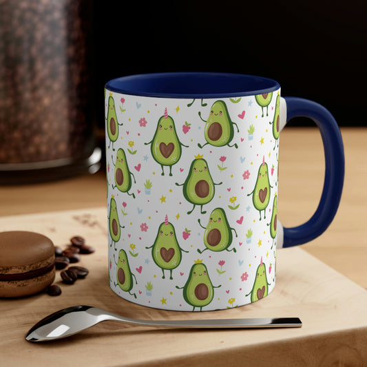 Kawaii Avocados Accent Coffee Mug, 11oz