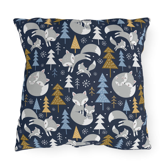 Arctic Foxes Outdoor Pillow