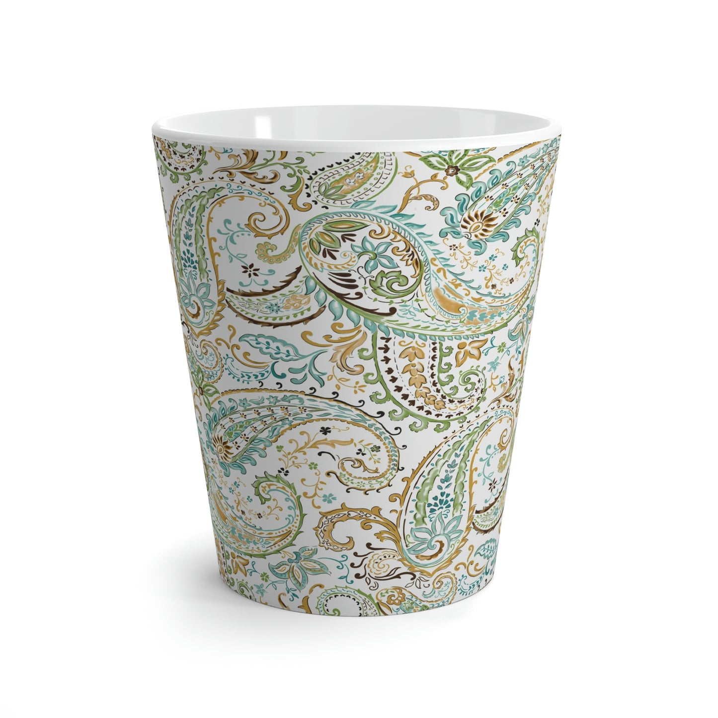 Green Paisley Latte Mug
