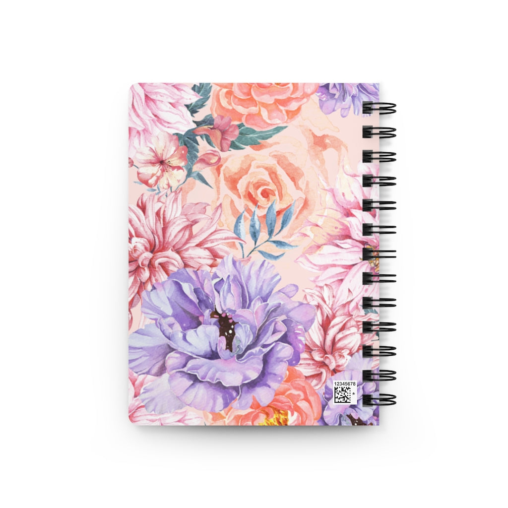 Pink Japanese Chrysanthemum Spiral Bound Journal