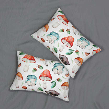 Acorns and Mushrooms Spun Polyester Lumbar Pillow