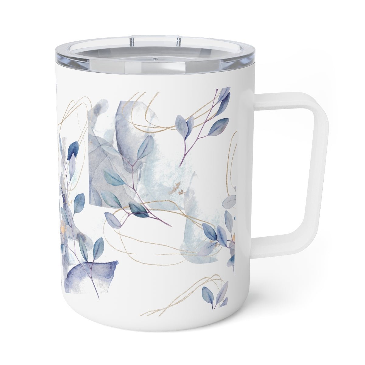 Abstract Floral Branches Insulated Coffee Mug - Puffin Lime