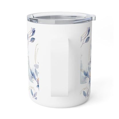 Abstract Floral Branches Insulated Coffee Mug - Puffin Lime