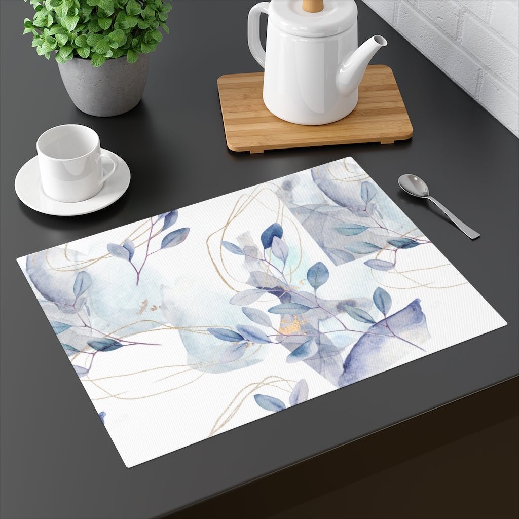 Abstract Floral Branches Placemat - Puffin Lime