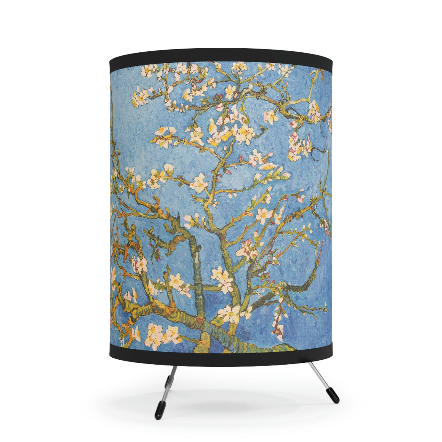Van Gogh Blossoming Almond Tree Tripod Lamp with High-Res Printed Shade, US\CA plug