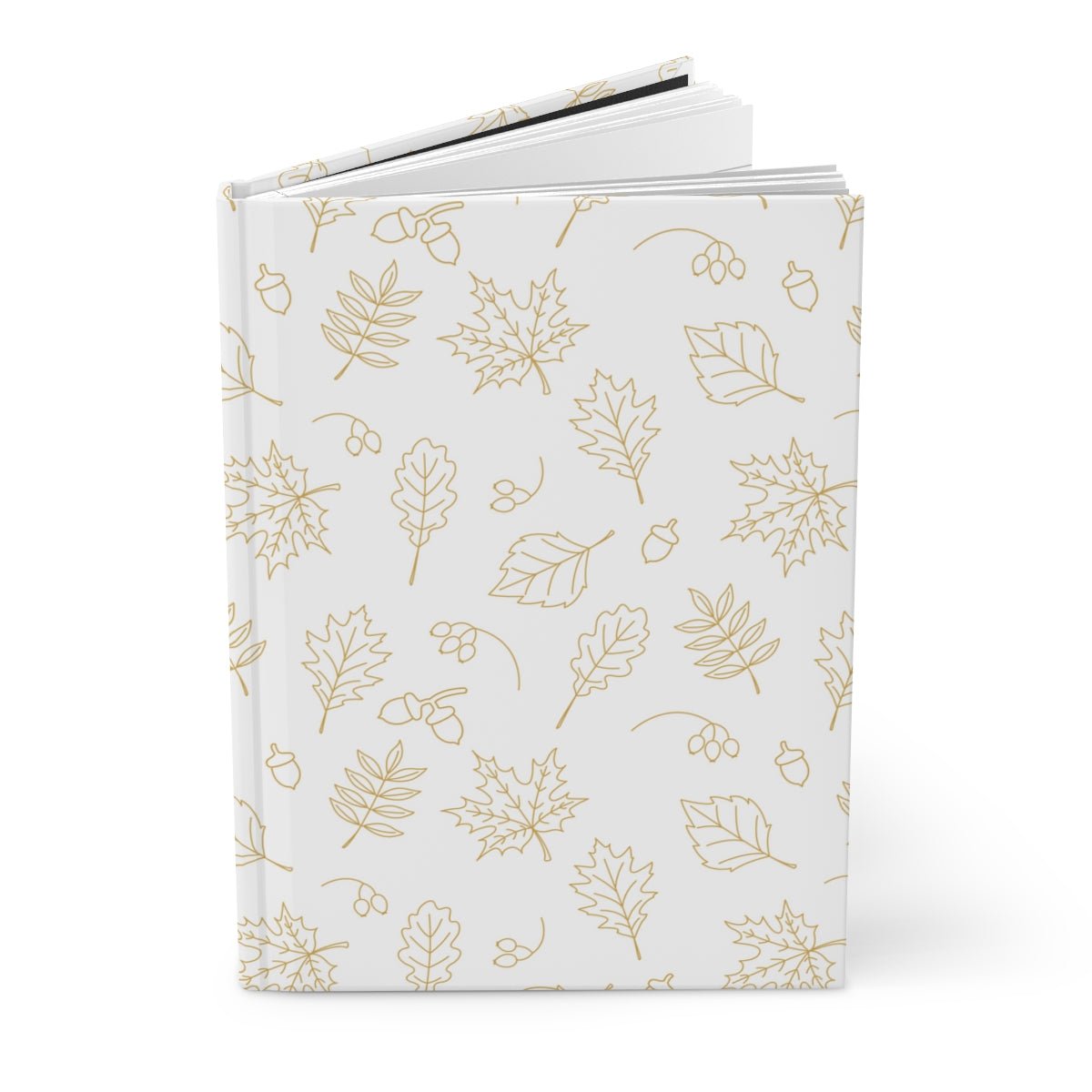 Acorns and Leaves Hardcover Journal Matte - Puffin Lime