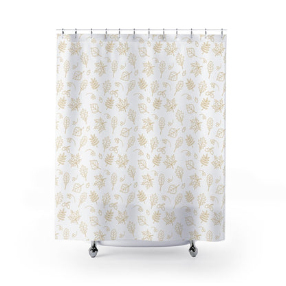 Acorns and Leaves Shower Curtains - Puffin Lime