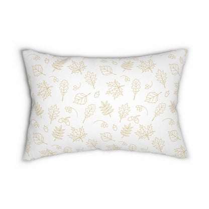 Acorns and Leaves Spun Polyester Lumbar Pillow - Puffin Lime