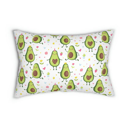 Kawaii Avocados Spun Polyester Lumbar Pillow