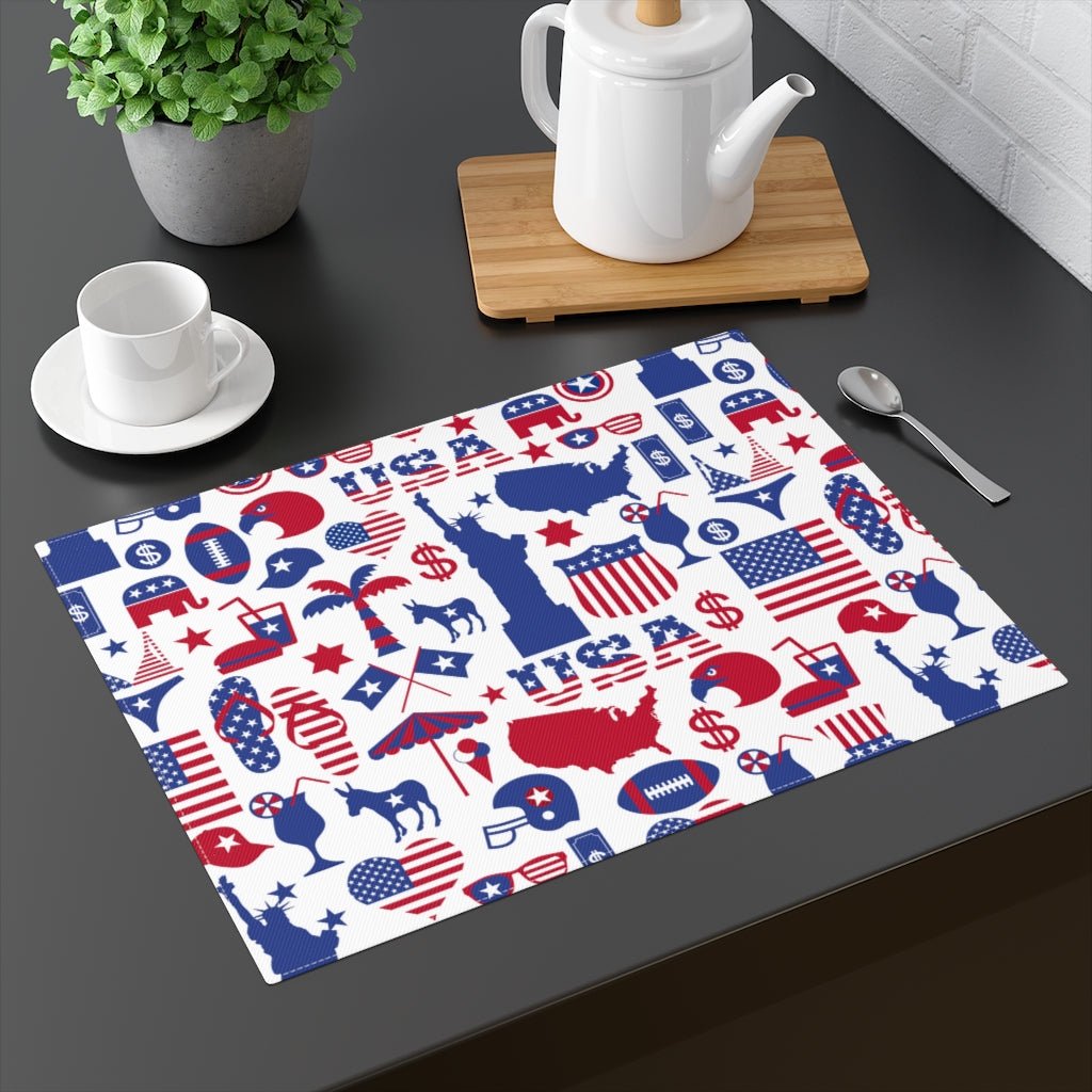 All American Red and Blue Placemat - Puffin Lime