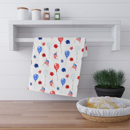American Flags and Balloons Kitchen Towel - Puffin Lime