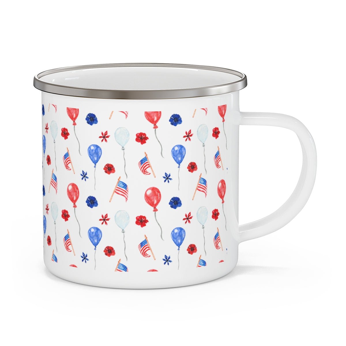 American Flags and Balloons Stainless Steel Camping Mug - Puffin Lime