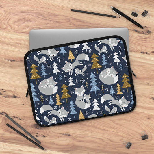 Arctic Foxes Laptop Sleeve - Puffin Lime