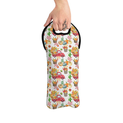 Autumn Harvest Trucks Wine Tote Bag - Puffin Lime