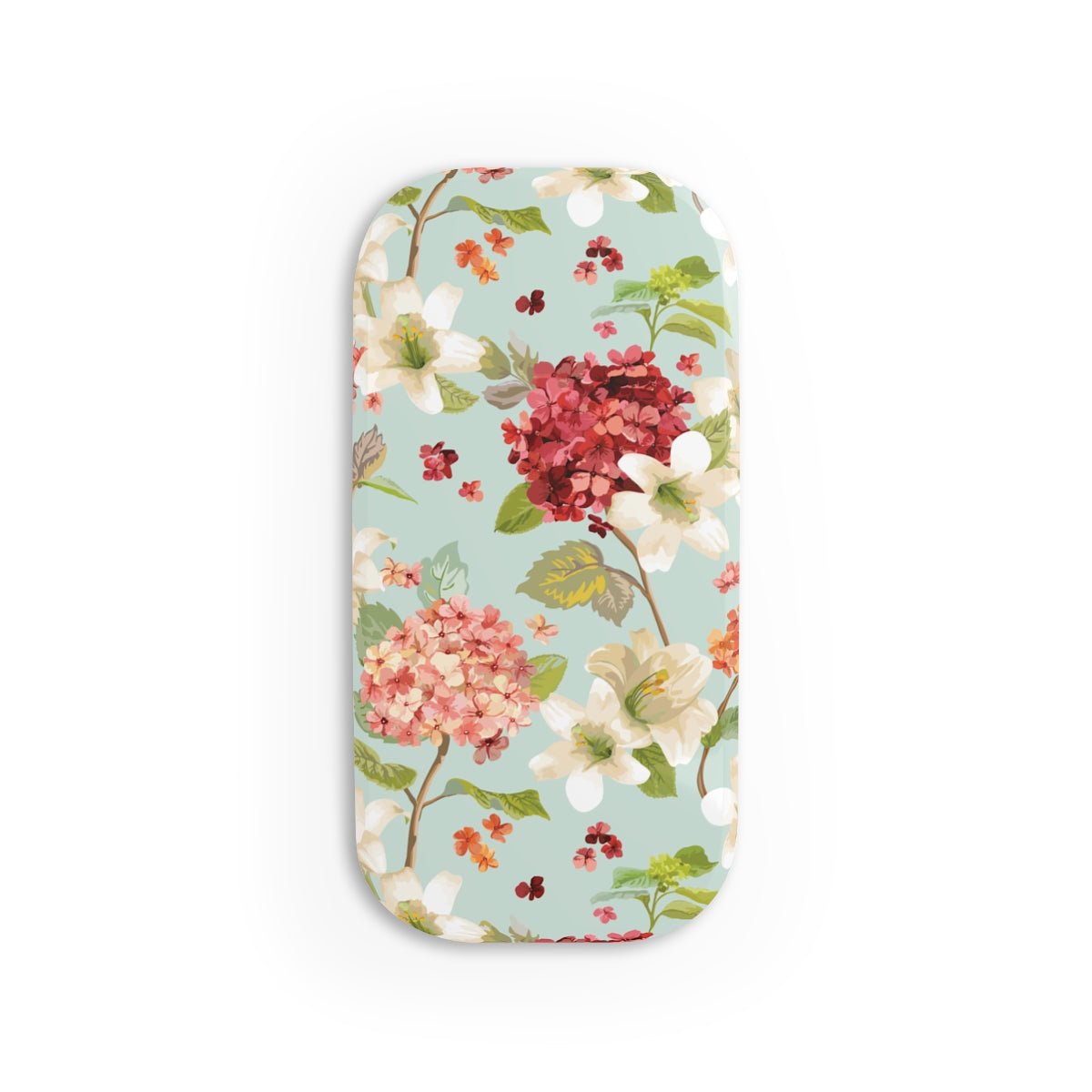 Autumn Hortensia and Lily Flowers Phone Click-On Grip - Puffin Lime