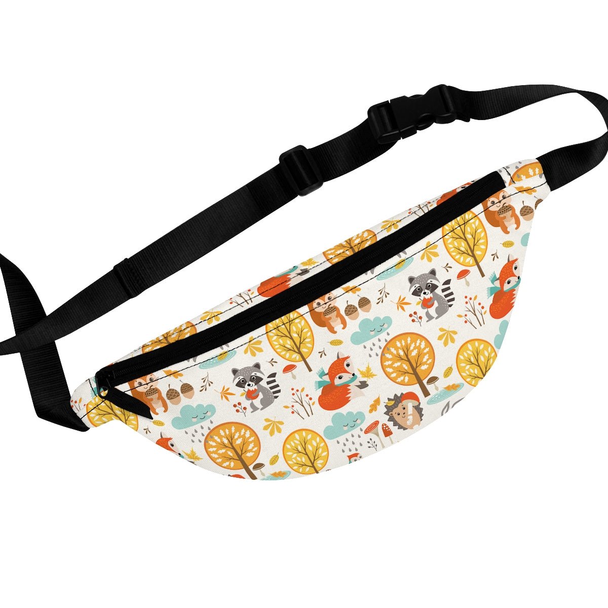 Autumn Woodland Animals Fanny Pack - Puffin Lime