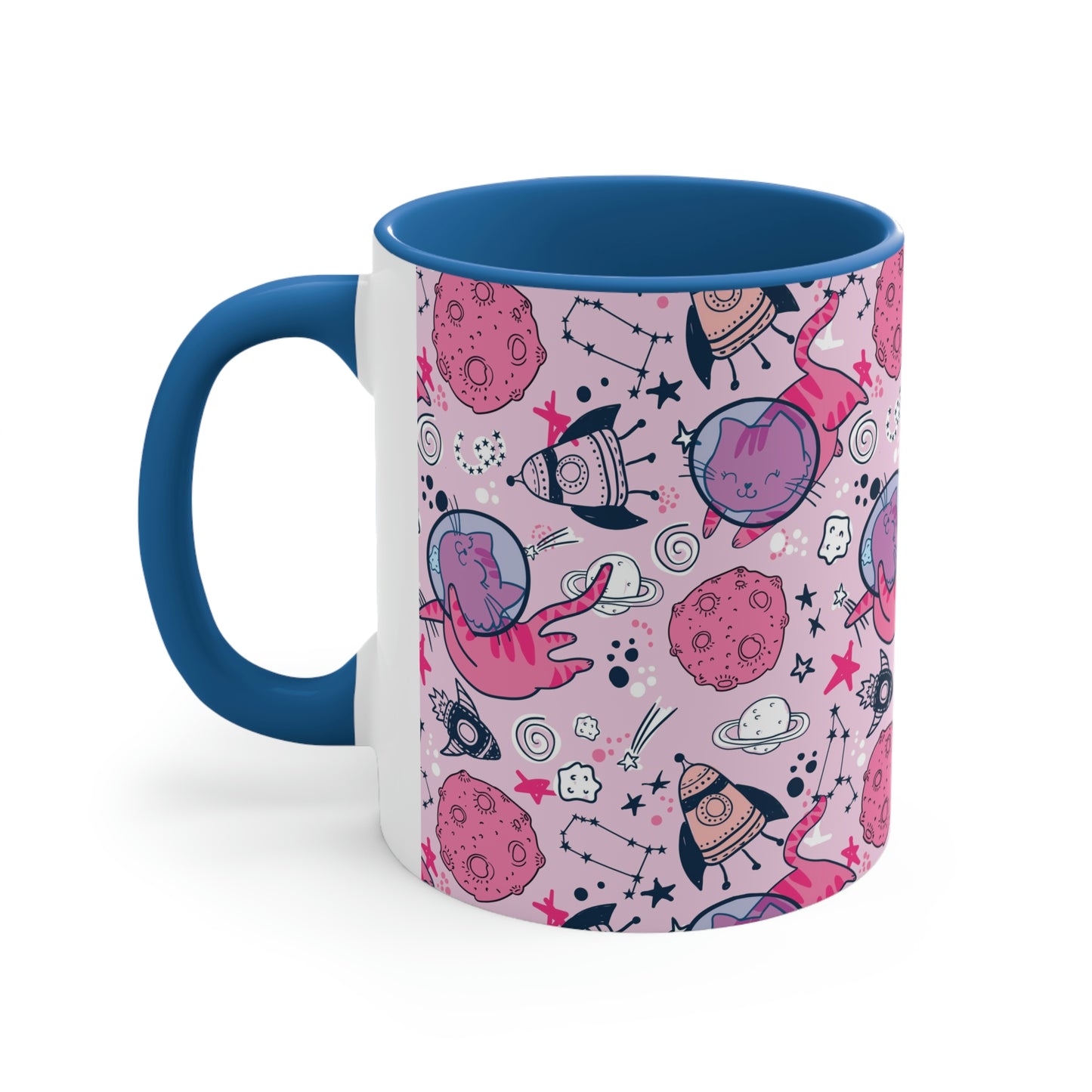 Space Cats Accent Coffee Mug, 11oz