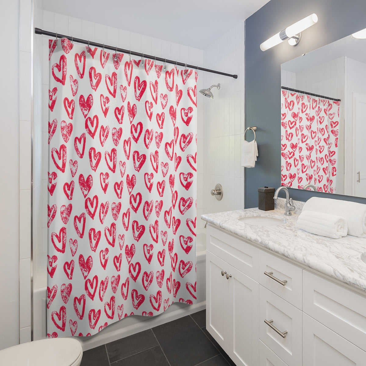 Lovely Hearts Shower Curtains