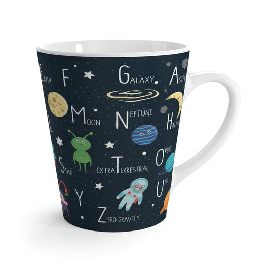 Space Alphabet Latte Mug