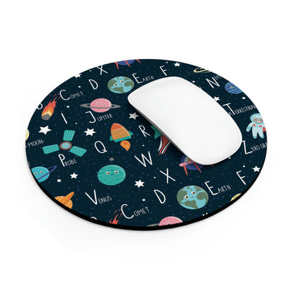 Space Alphabet Mouse Pad