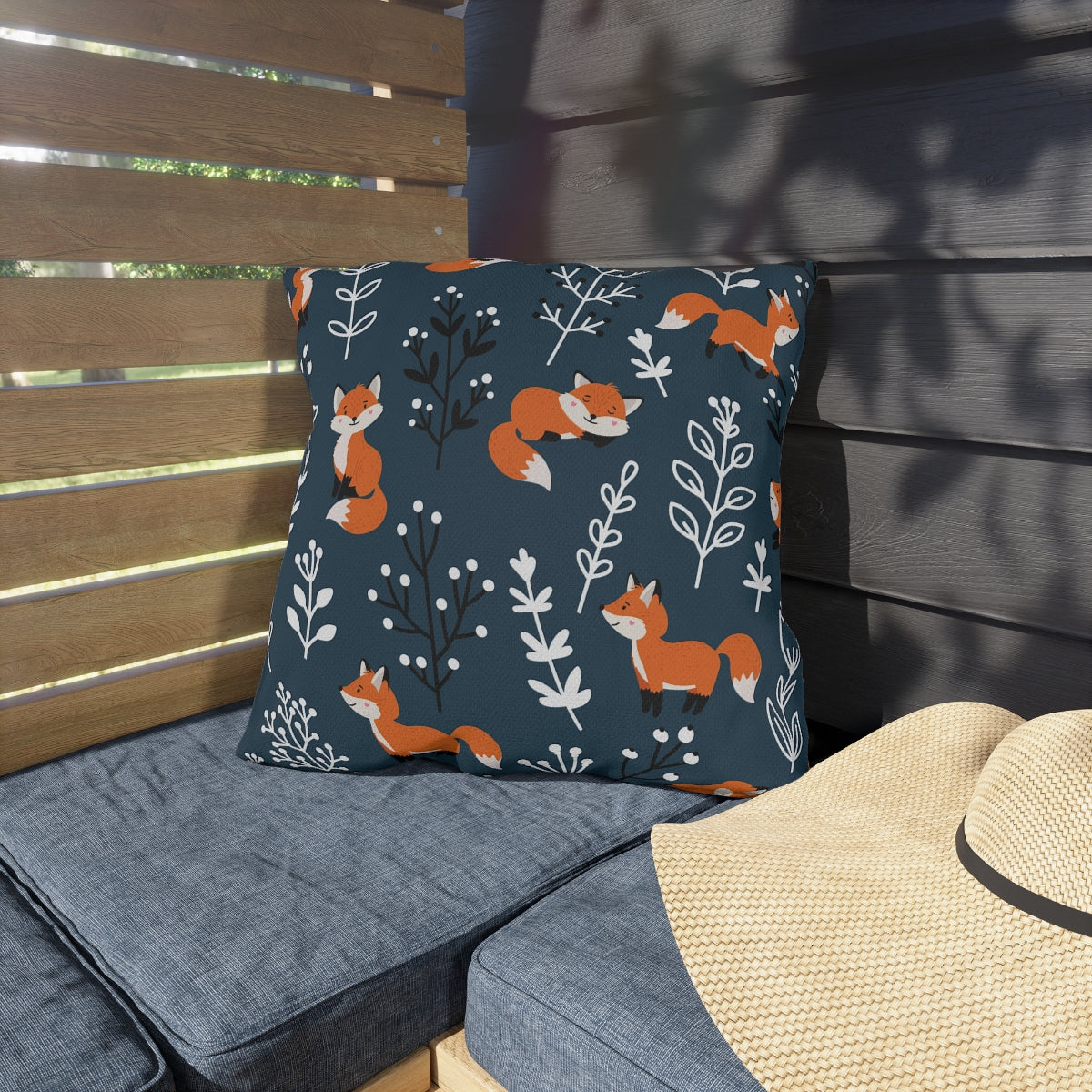 Happy Foxes Outdoor Pillow