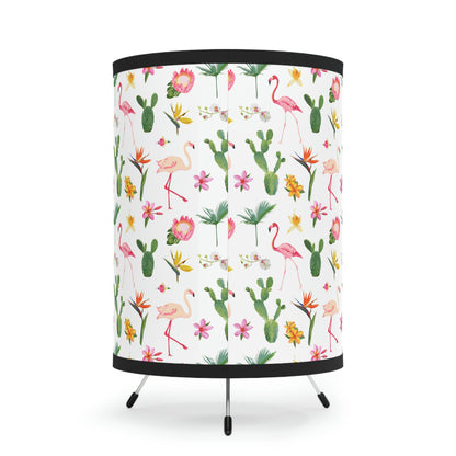 Cactus and Flamingos Tripod Lamp with High-Res Printed Shade, US\CA plug