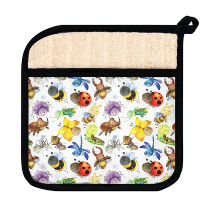 Ladybugs, Bees and Dragonflies Pot Holder with Pocket