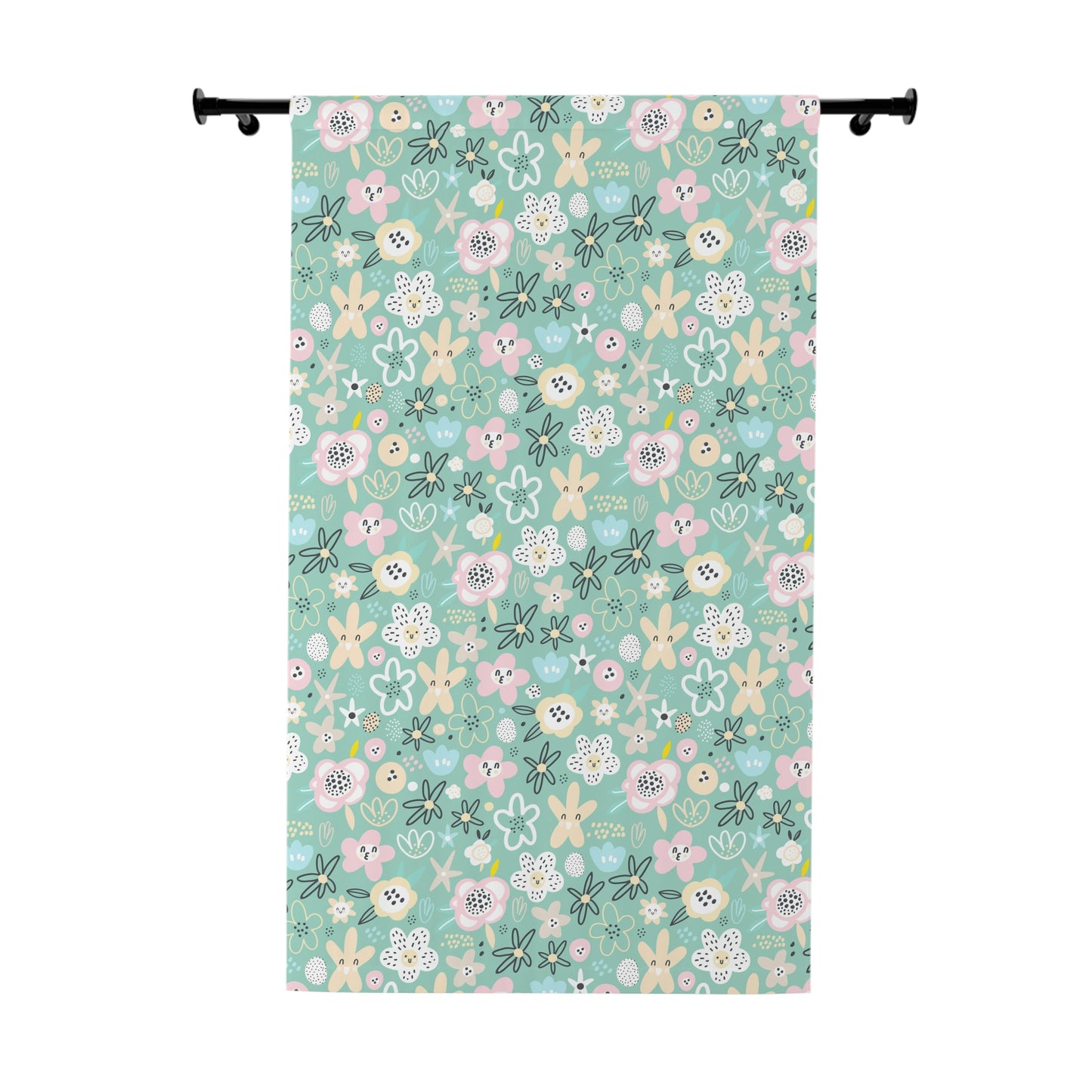 Abstract Flowers Window Curtain Panel 1 Piece)