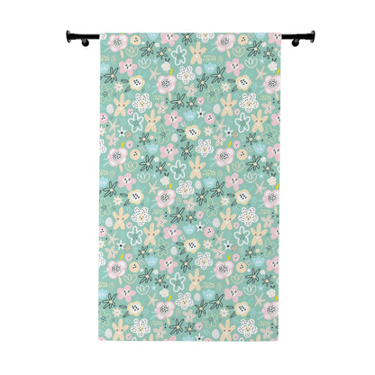 Abstract Flowers Window Curtain Panel 1 Piece)